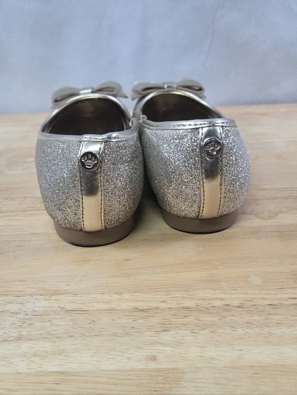 Nina Ballet Flats Size 1 Girls Glitter Bow